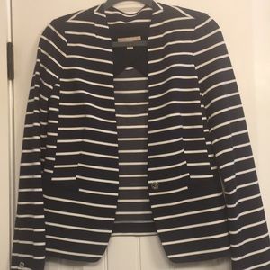Banana Republic Navy Striped Blazer Sz 8. EUC!